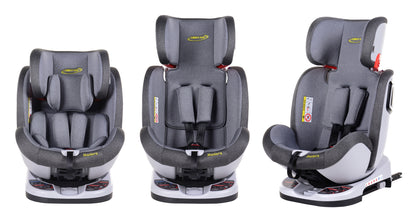 Scaun Auto Profesional Dedicat Pentru Copil, BABY JOLIE MADERA IDL Collection, 3 Grupe De Greutate Intre 0-36 Kg, Tehnologie ISOFIX, Centura TOP TETHER, Rotire 360 Grade cu Reglarea Pozitiei de Somn si a Inaltimii Tetierei, Gri