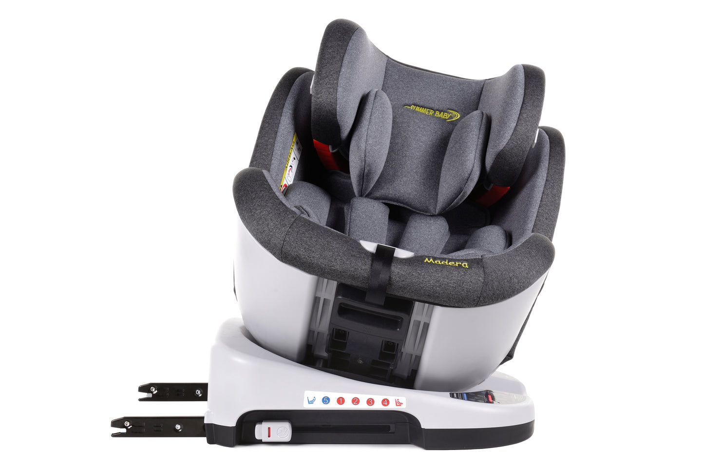 Scaun Auto Profesional Dedicat Pentru Copil, BABY JOLIE MADERA IDL Collection, 3 Grupe De Greutate Intre 0-36 Kg, Tehnologie ISOFIX, Centura TOP TETHER, Rotire 360 Grade cu Reglarea Pozitiei de Somn si a Inaltimii Tetierei, Gri