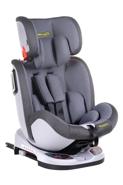 Scaun Auto Profesional Dedicat Pentru Copil, BABY JOLIE MADERA IDL Collection, 3 Grupe De Greutate Intre 0-36 Kg, Tehnologie ISOFIX, Centura TOP TETHER, Rotire 360 Grade cu Reglarea Pozitiei de Somn si a Inaltimii Tetierei, Gri