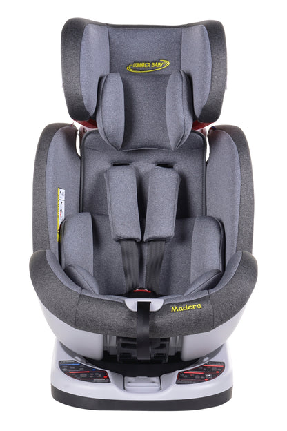 Scaun Auto Profesional Dedicat Pentru Copil, BABY JOLIE MADERA IDL Collection, 3 Grupe De Greutate Intre 0-36 Kg, Tehnologie ISOFIX, Centura TOP TETHER, Rotire 360 Grade cu Reglarea Pozitiei de Somn si a Inaltimii Tetierei, Gri