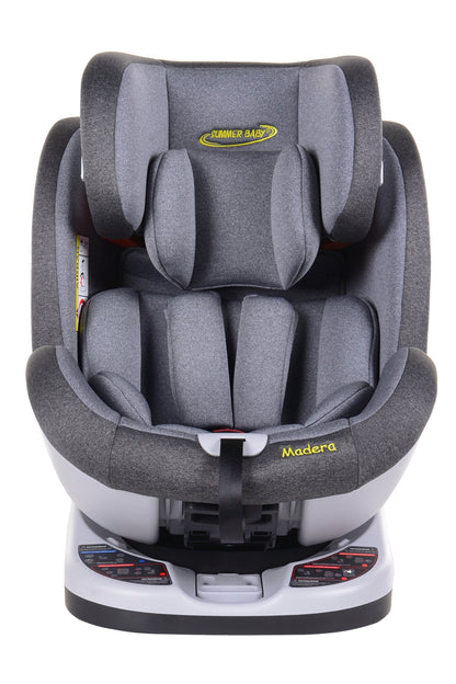 Scaun Auto Profesional Dedicat Pentru Copil, BABY JOLIE MADERA IDL Collection, 3 Grupe De Greutate Intre 0-36 Kg, Tehnologie ISOFIX, Centura TOP TETHER, Rotire 360 Grade cu Reglarea Pozitiei de Somn si a Inaltimii Tetierei, Gri