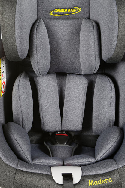 Scaun Auto Profesional Dedicat Pentru Copil, BABY JOLIE MADERA IDL Collection, 3 Grupe De Greutate Intre 0-36 Kg, Tehnologie ISOFIX, Centura TOP TETHER, Rotire 360 Grade cu Reglarea Pozitiei de Somn si a Inaltimii Tetierei, Gri