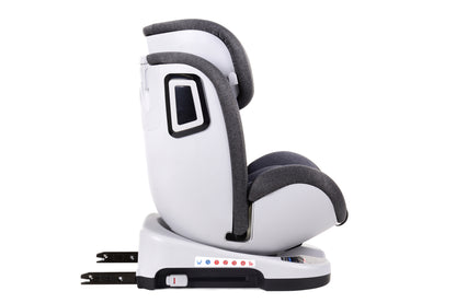 Scaun Auto Profesional Dedicat Pentru Copil, BABY JOLIE MADERA IDL Collection, 3 Grupe De Greutate Intre 0-36 Kg, Tehnologie ISOFIX, Centura TOP TETHER, Rotire 360 Grade cu Reglarea Pozitiei de Somn si a Inaltimii Tetierei, Gri