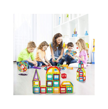 Set Inteligent de constructie MAGNETIC CONSTRUCTION idealSTORE, Include 105 de piese Multicolore, Posibilitatea de forme nelimitate, Educativ-Creativ, Magneti Neodim, Dezvolta abilitati motrice