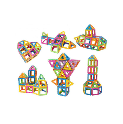 Set Inteligent de constructie MAGNETIC CONSTRUCTION idealSTORE, Include 105 de piese Multicolore, Posibilitatea de forme nelimitate, Educativ-Creativ, Magneti Neodim, Dezvolta abilitati motrice