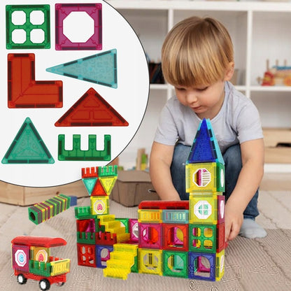 Set Inteligent de Constructie Intellectual Magnets 3D idealSTORE Include 109 de Elemente Magnetice Multicolore, Sasiu Pentru Vehicul, Posibilitatea de a Creea Diferite Forme, Educativ- Creativ, Magneti Neodim