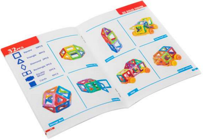 Set Inteligent de Constructie Mini Magical Magnet idealSTORE Include 157 de Piese Magnetice Multicolore, Modele si Forme Nelimitate de Construit, Educativ- Creativ, Maganeti Neodim, Incurajeaza Gandirea Creativa