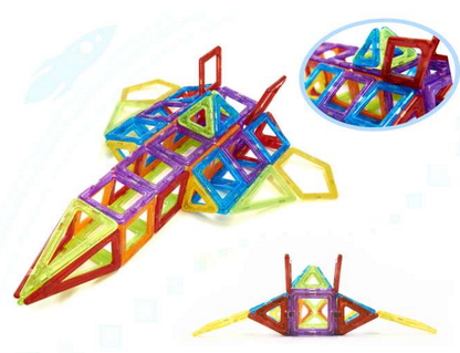 Set Inteligent de Constructie Mini Magical Magnet idealSTORE Include 157 de Piese Magnetice Multicolore, Modele si Forme Nelimitate de Construit, Educativ- Creativ, Maganeti Neodim, Incurajeaza Gandirea Creativa