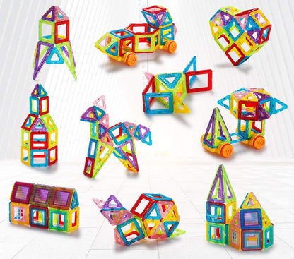 Set Inteligent de constructie IdealStore 3D Magnetic Fun, 44 de Piese Multicolore, Educativ- Creativ, Stimularea gandirea