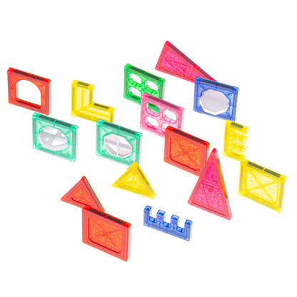 Set Inteligent de Constructie Intellectual Magnets 3D idealSTORE, Include 71 de Elemente Magnetice Multicolore, 4 Sasiuri Pentru Vehicule, Posibilitatea de a creea Forme Nelimitate, Educativ- Creativ, Magneti Puternici