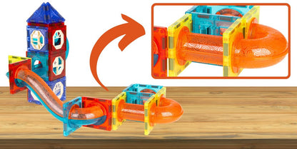 Set Inteligent de Constructie Magnetic cu Lumina idealStore Strong Magnets, Include 75 elemente Multicolore, Efect de Stralucire in Intuneric, Magneti Puternici din Neodim, Dezvolta Abilitati Manuale, Imaginatia Spatiala