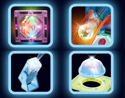 Set Inteligent de Constructie Magnetic cu Lumina idealStore Strong Magnets, Include 75 elemente Multicolore, Efect de Stralucire in Intuneric, Magneti Puternici din Neodim, Dezvolta Abilitati Manuale, Imaginatia Spatiala