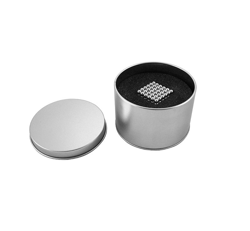 Puzzle Magnetic SILVER CUBE, 216 Sfere cu Diametru de 5mm, Sprijina dezvoltarea inovatiei si ofera ore de distractie mentala, Silver