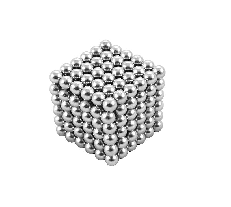 Puzzle Magnetic SILVER CUBE, 216 Sfere cu Diametru de 5mm, Sprijina dezvoltarea inovatiei si ofera ore de distractie mentala, Silver