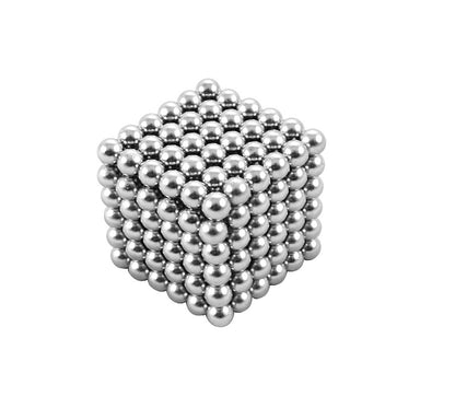 Puzzle Magnetic SILVER CUBE, 216 Sfere cu Diametru de 5mm, Sprijina dezvoltarea inovatiei si ofera ore de distractie mentala, Silver