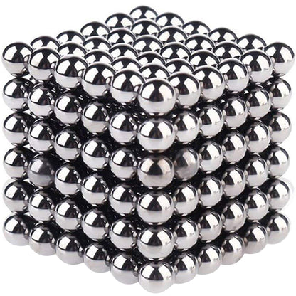 Puzzle Magnetic SILVER CUBE, 216 Sfere cu Diametru de 5mm, Sprijina dezvoltarea inovatiei si ofera ore de distractie mentala, Silver