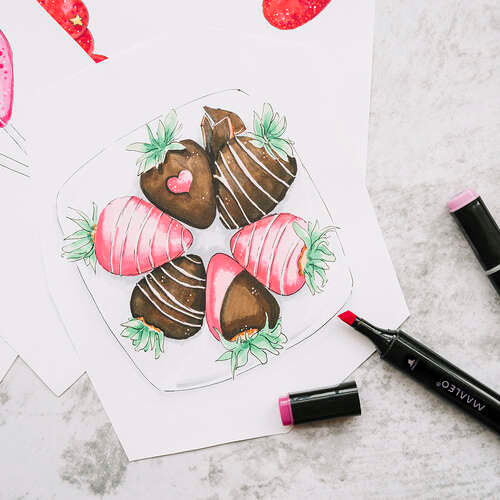 Set 80 markere duble ideal STORE Fantasy Paint, pe baza de alcool, 2 capete profesionale, 1 varf pentru schite, 1 varf pentru desen, geanta transport, multicolor