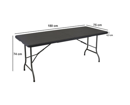 Masa Pliabila Tip Vaiza IDL, Brown DELUXE-Colectie 2019, Dimensiuni: 180 x 75 cm, Constructie masiva din otel, Posibilitatea de pliere rapida a mesei intr-o valiza cu maner