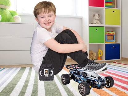 Masinuta cu telecomanda si suspensii OFF-ROAD idealBlue Sport, Dimensiuni 22 x 14 x 8 cm, Scara 1:22, Manevrabilitate ridicata, Dezvolta coordonarea si abilitatile motrice, Maxim 15/h
