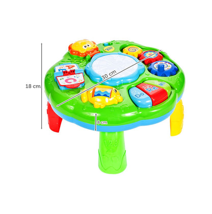 Masuta Interactiva 6 in 1 pentru Bebelusi IdealStore, Include Unelte Rotative care reda Muzica, Taste Muzicale, Accesorizata cu Sunete si Lumini, Stimuleaza Dezvoltarea Vizuala si Motorie