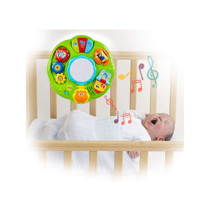 Masuta Interactiva 6 in 1 pentru Bebelusi IdealStore, Include Unelte Rotative care reda Muzica, Taste Muzicale, Accesorizata cu Sunete si Lumini, Stimuleaza Dezvoltarea Vizuala si Motorie