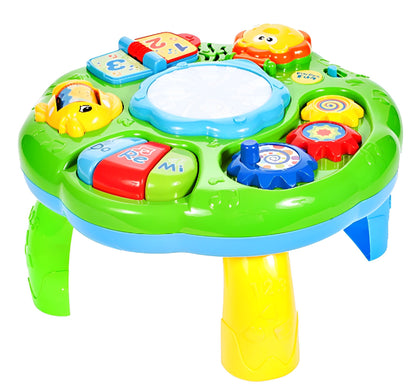 Masuta Interactiva 6 in 1 pentru Bebelusi IdealStore, Include Unelte Rotative care reda Muzica, Taste Muzicale, Accesorizata cu Sunete si Lumini, Stimuleaza Dezvoltarea Vizuala si Motorie