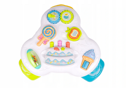 Centru de activitati multicolor interactiv idealSTORE Masuta cu tort, Accesorizata cu diverse jucarii, sunete si lumini