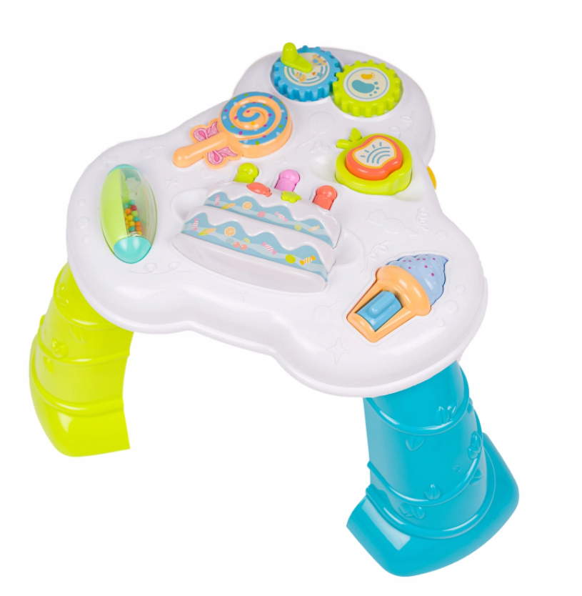 Centru de activitati multicolor interactiv idealSTORE Masuta cu tort, Accesorizata cu diverse jucarii, sunete si lumini