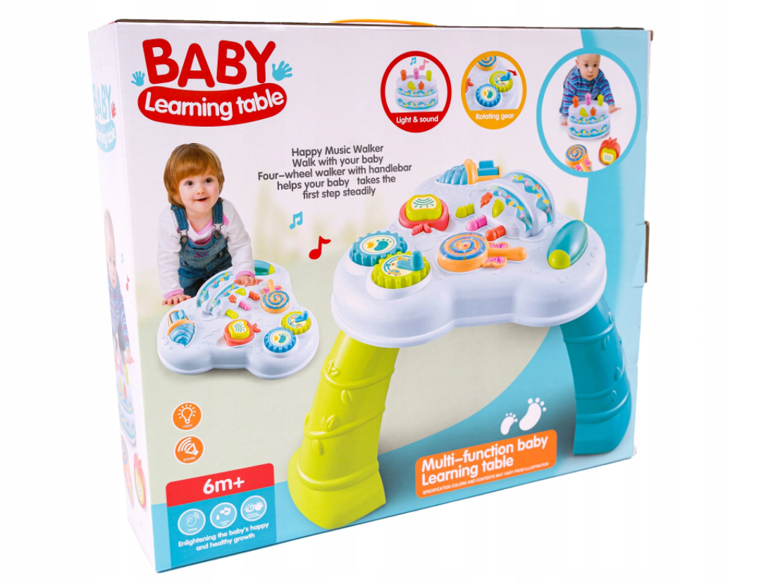 Centru de activitati multicolor interactiv idealSTORE Masuta cu tort, Accesorizata cu diverse jucarii, sunete si lumini