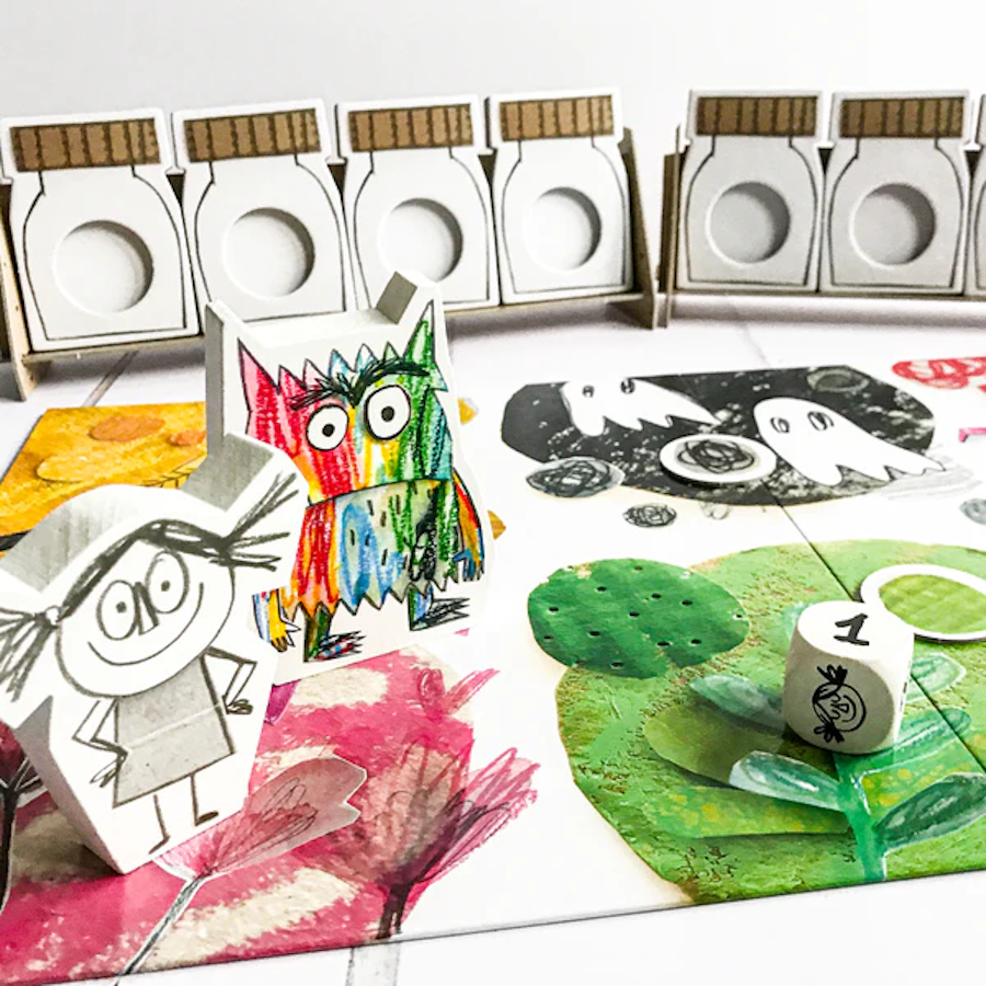 Joc de Societate Monstrul Culorilor idealSTORE, Diferentiaza Emotiile, Simtiti Lucruri care va fac Fericiti, Calmi sau Infricosati, iar apoi Spuneti Tuturor care sunt Acele Lucruri