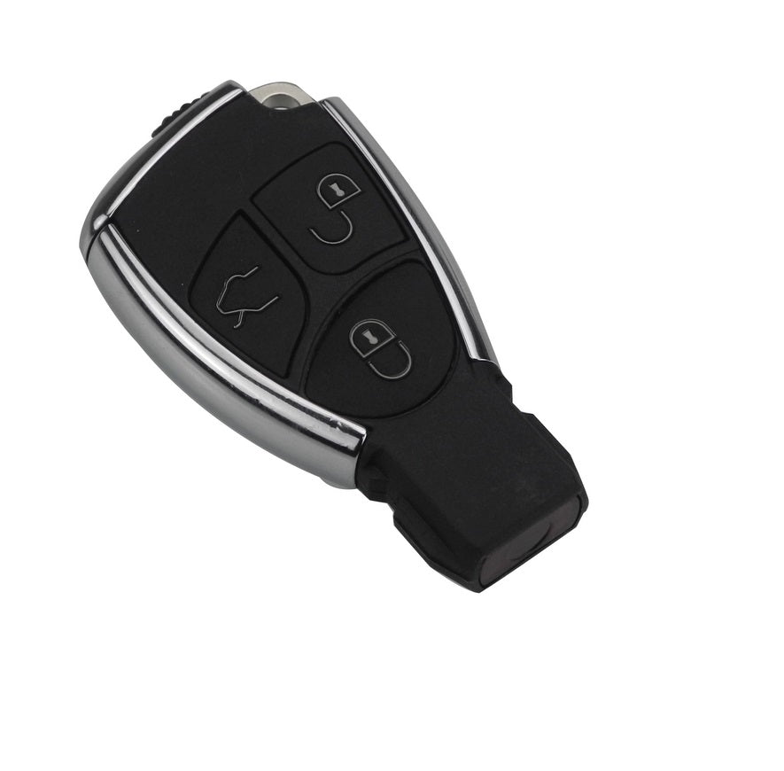 Carcasa telecomanda compatibila Mercedes, 3 butoane, Model cu laterale cromate