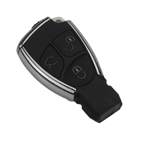 Carcasa telecomanda compatibila Mercedes, 3 butoane, Model cu laterale cromate