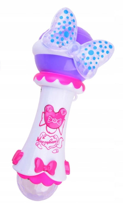 Microfon idealSTORE LITTLE STAR, Excelent pentru micile cantarete, Ideal pentru petreceri si karaoke de neuitat, Functie de schimbare a vocii, Inregistrare voce, Karaoke