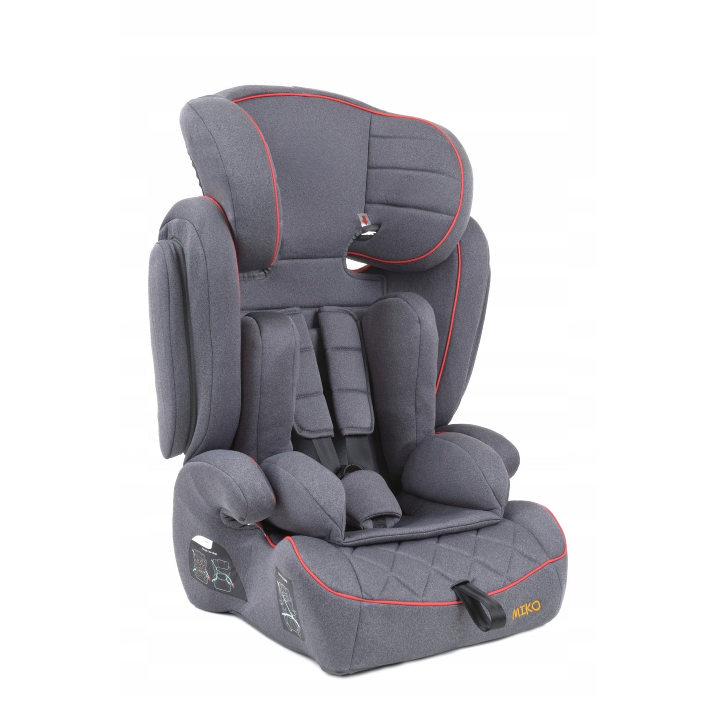 Scaun Auto Profesional Dedicat Pentru Copil Baby Jolie MIKO IDL Collection, Grupa Greutate 9-36 kg, Centuri de Siguranta in 3 Puncte, Tetiera Reglabila, Poate Fi Folosit Si Ca Baza, Husa Detasabila, Dimensiune Universala, Gri