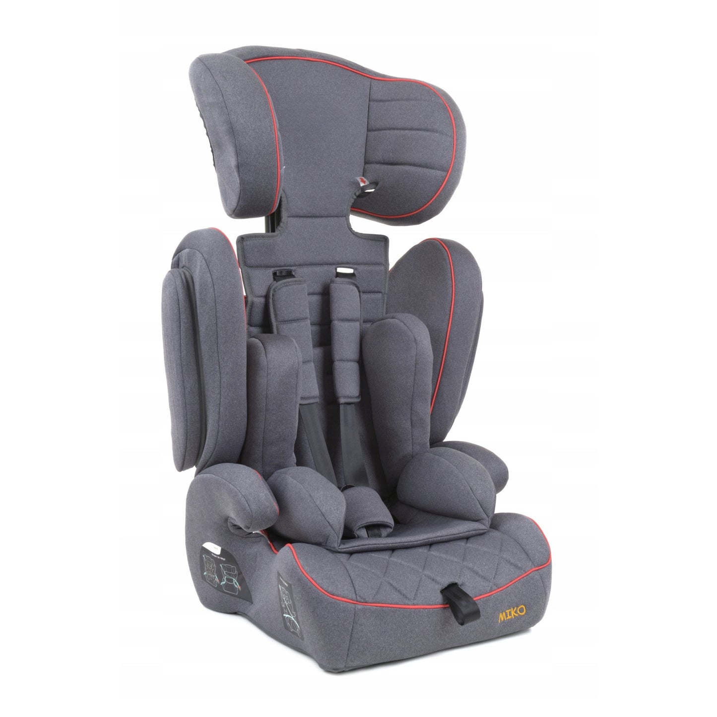 Scaun Auto Profesional Dedicat Pentru Copil Baby Jolie MIKO IDL Collection, Grupa Greutate 9-36 kg, Centuri de Siguranta in 3 Puncte, Tetiera Reglabila, Poate Fi Folosit Si Ca Baza, Husa Detasabila, Dimensiune Universala, Gri