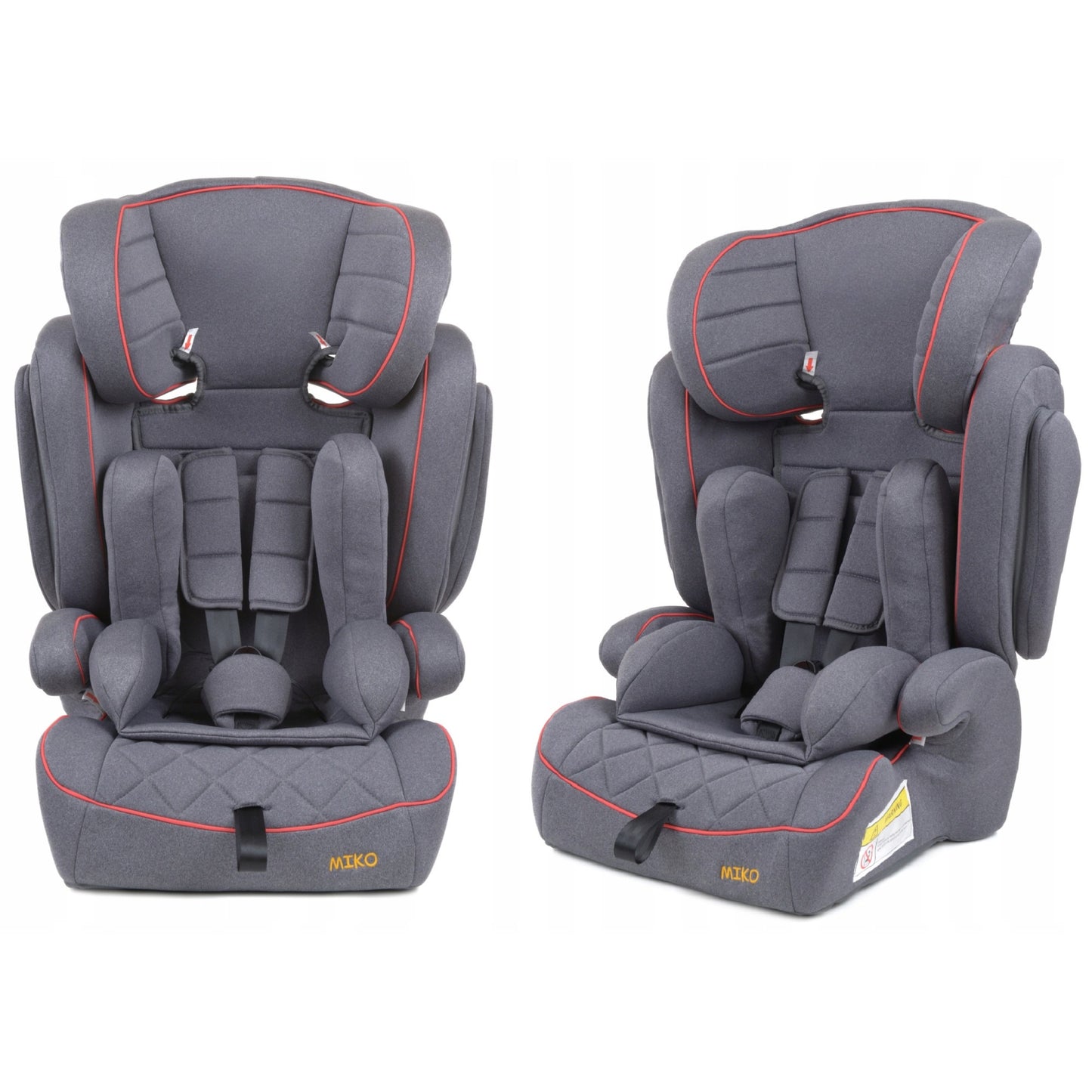 Scaun Auto Profesional Dedicat Pentru Copil Baby Jolie MIKO IDL Collection, Grupa Greutate 9-36 kg, Centuri de Siguranta in 3 Puncte, Tetiera Reglabila, Poate Fi Folosit Si Ca Baza, Husa Detasabila, Dimensiune Universala, Gri