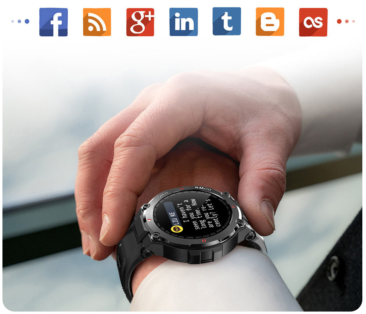 Smartwatch idealStore Military Watch, Materiale de inalta Calitate, 7 moduri Sportive, Pedometru, Memento, Full Touch, Impermeabil, Monitorizare Sanatate, Respingere Apel, Culoare Negru