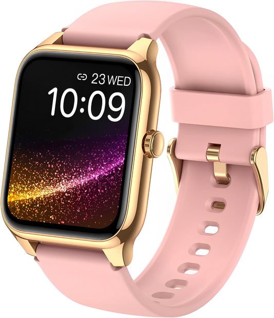 Smartwatch MiniWatch Collection IdealStore, Ecran AMOLED HD 1.78 inch, Preluare Apeluri si Mesaje Bluetooth, Monitorizare Ritm Cardiac, Asistent Vocal, Difuzor si Microfon incorporat, RedareMP3, IP68, Alarma, Android-IOS, Long Battery, Gold Edition