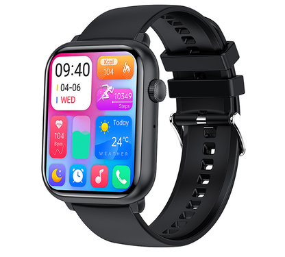 Ceas Smartwatch ModernWatchIdealStore, Ecran AMOLED HD 1.78 inch, Preluare Apeluri si Mesaje Bluetooth, NFC, Monitorizare Ritm Cardiac si Somn, Asistent Vocal, Difuzor si Microfon incorporat, IP67, Alarma, Android-IOS, Long Battery, Black Edition