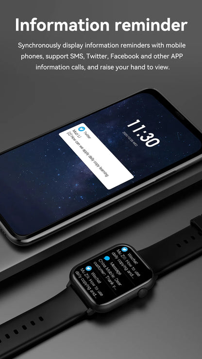 Ceas Smartwatch ModernWatchIdealStore, Ecran AMOLED HD 1.78 inch, Preluare Apeluri si Mesaje Bluetooth, NFC, Monitorizare Ritm Cardiac si Somn, Asistent Vocal, Difuzor si Microfon incorporat, IP67, Alarma, Android-IOS, Long Battery, Black Edition