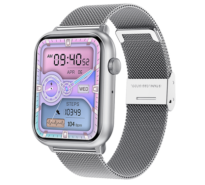 Ceas Smartwatch ModernWatchIdealStore, Ecran AMOLED HD 1.78 inch, Preluare Apeluri si Mesaje Bluetooth, NFC, Monitorizare Ritm Cardiac si Somn, Asistent Vocal, Difuzor si Microfon incorporat, IP67, Alarma, Android-IOS, Long Battery, Silver Metal Edition