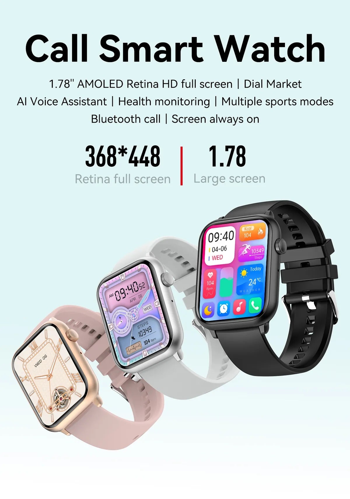 Ceas Smartwatch ModernWatchIdealStore, Ecran AMOLED HD 1.78 inch, Preluare Apeluri si Mesaje Bluetooth, NFC, Monitorizare Ritm Cardiac si Somn, Asistent Vocal, Difuzor si Microfon incorporat, IP67, Alarma, Android-IOS, Long Battery, Silver Metal Edition