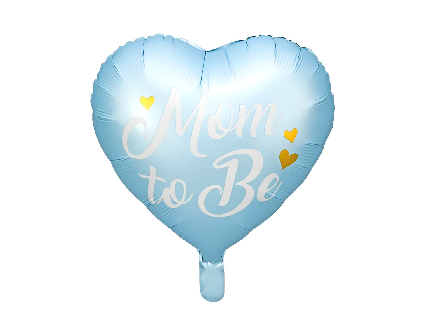 Balon Albastru MOM TO BE IdealStore din folie lucioasa in Forma de Inima, Dimensiune 35 cm, Recomandat pentru umflarea cu Heliu, Ideale pentru petrecerea Baby Shower