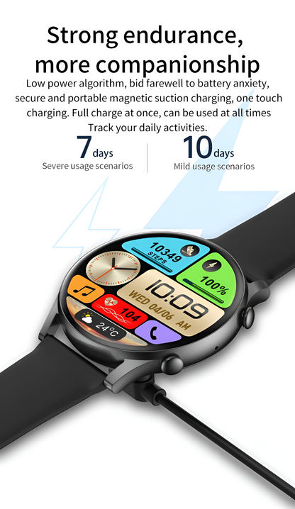 Ceas Smartwatch Moon Style Collection IdealStore, Ecran AMOLED HD 1.43 inch, Preluare Apeluri si Mesaje Bluetooth, NFC, Monitorizare Ritm Cardiac si Somn, Asistent Vocal, Difuzor si Microfon incorporat, IP67, Alarma, Android-IOS, Long Battery, Black
