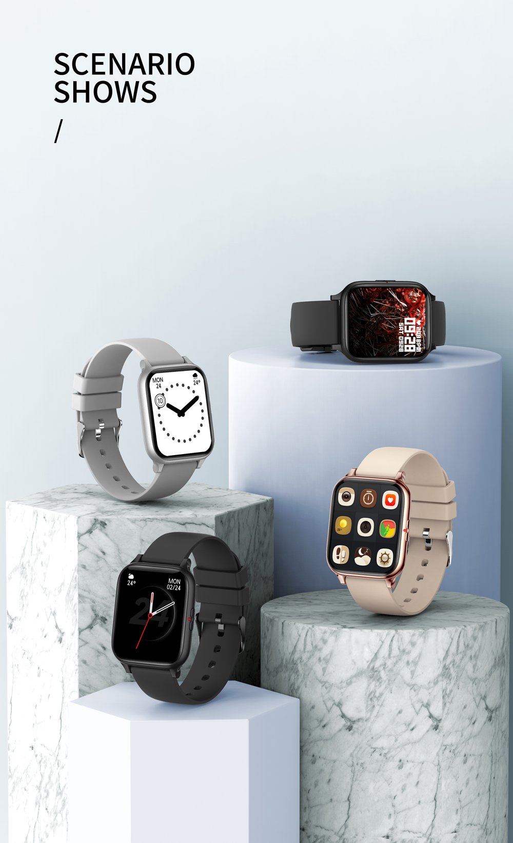 Ceas SmartWatch ZeroFit idealStore, Ultra Slim 1.7', Monitorizare Ritm Cardicac, Tensiunea Arteriala 24/7, Notificari Apeluri/Mesaje, Multi Sport, Autonomie Ridicata, Rezistent la Apa, Negru