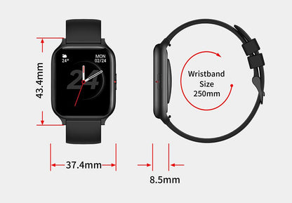 Ceas SmartWatch ZeroFit idealStore, Ultra Slim 1.7', Monitorizare Ritm Cardicac, Tensiunea Arteriala 24/7, Notificari Apeluri/Mesaje, Multi Sport, Autonomie Ridicata, Rezistent la Apa, Negru