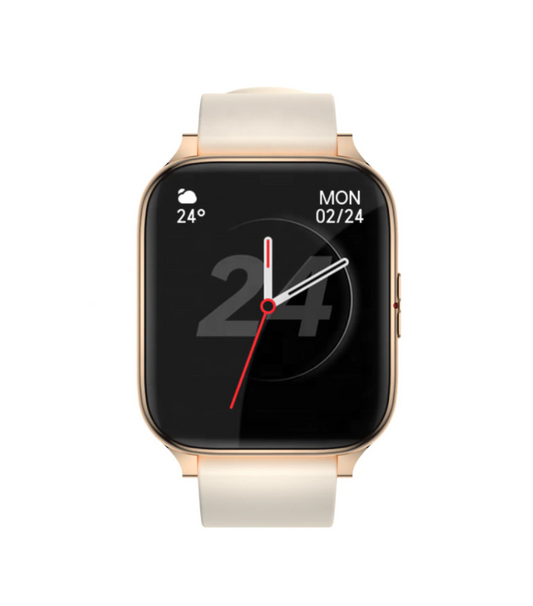 Ceas SmartWatch ZeroFit idealStore, Ultra Slim 1.7', Monitorizare Ritm Cardicac, Tensiunea Arteriala 24/7, Notificari Apeluri/Mesaje, Multi Sport, Autonomie Ridicata, Rezistent la Apa, Gold