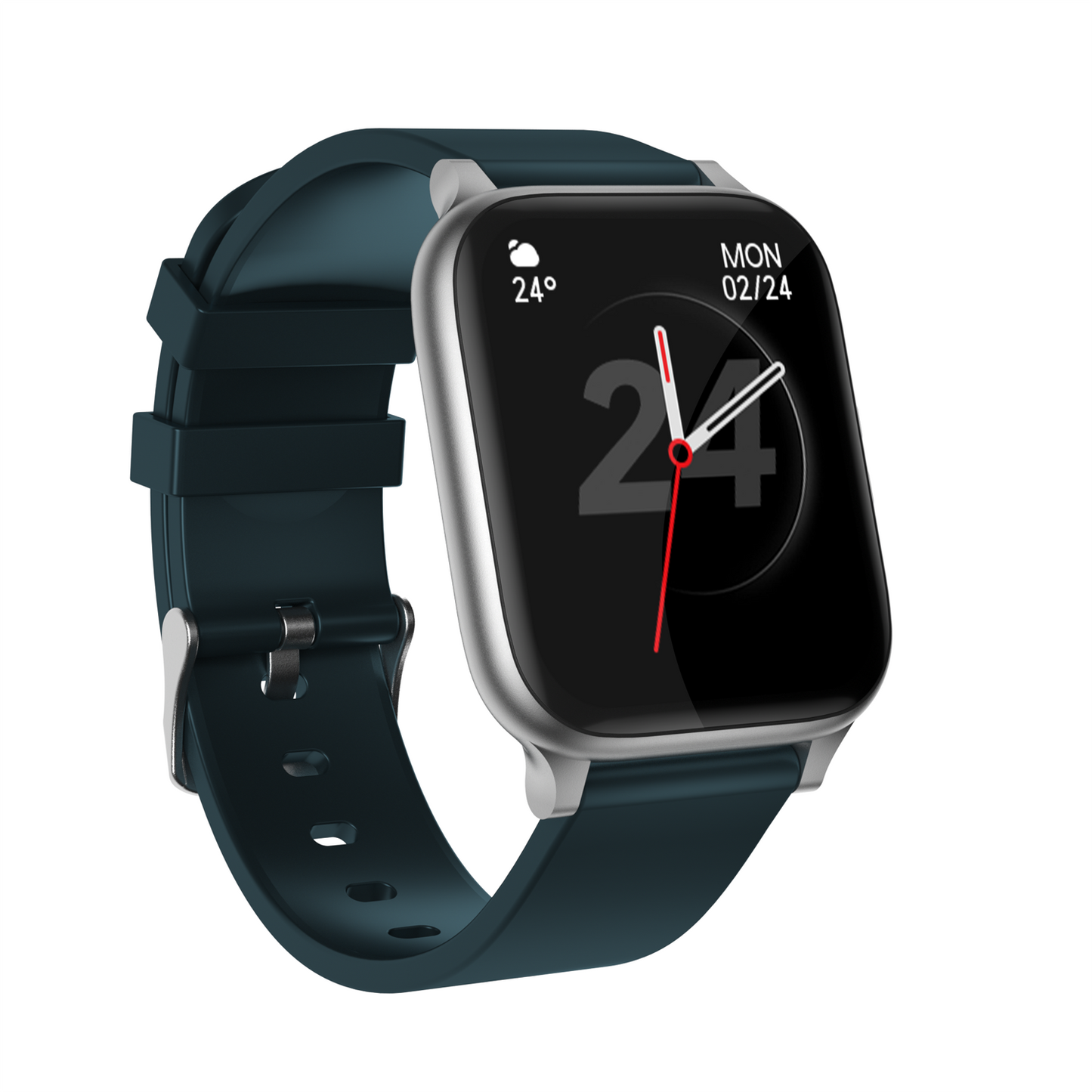 Ceas SmartWatch ZeroFit idealStore, Ultra Slim 1.7', Monitorizare Ritm Cardicac, Tensiunea Arteriala 24/7, Notificari Apeluri/Mesaje, Multi Sport, Autonomie Ridicata, Rezistent la Apa, Argintiu Verde