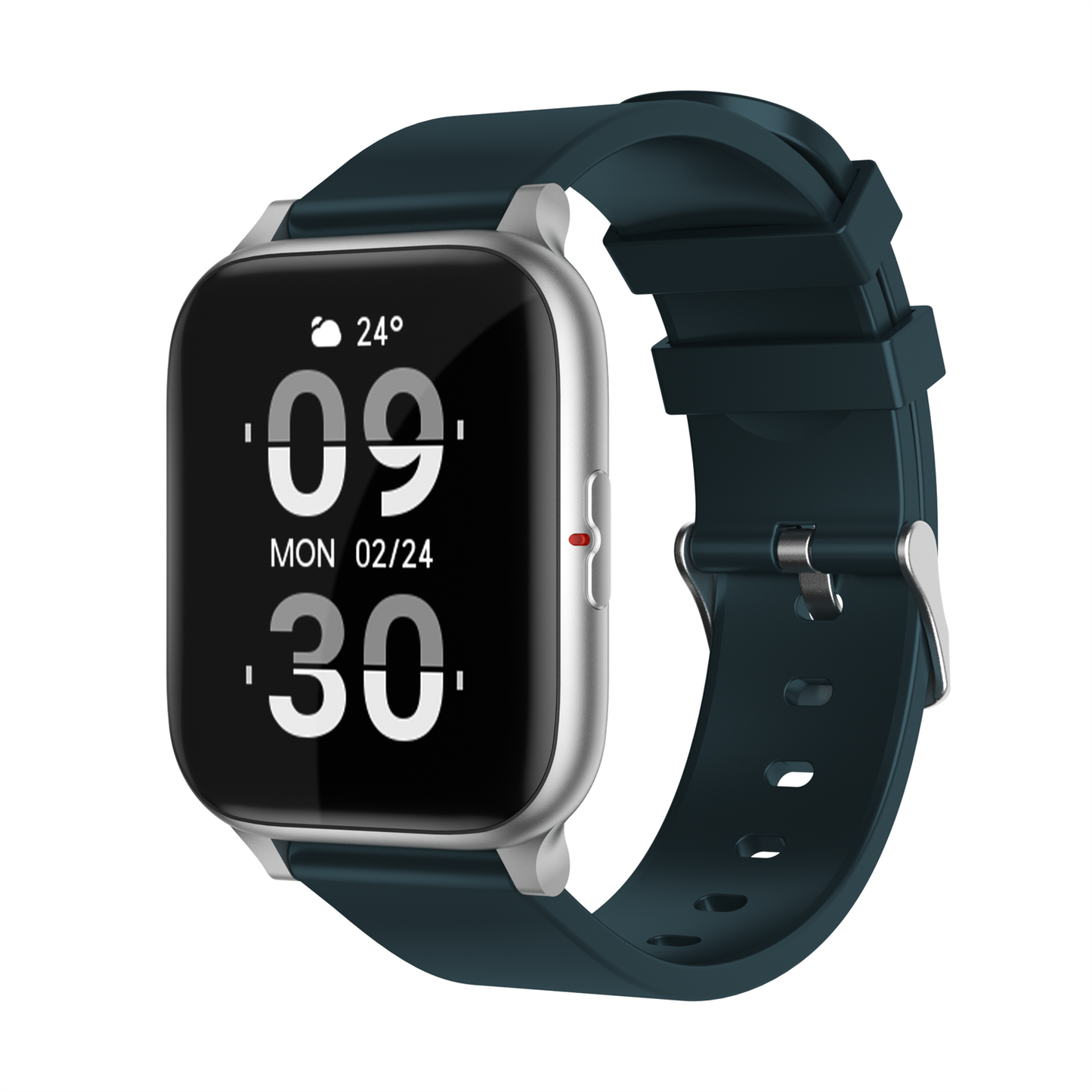 Ceas SmartWatch ZeroFit idealStore, Ultra Slim 1.7', Monitorizare Ritm Cardicac, Tensiunea Arteriala 24/7, Notificari Apeluri/Mesaje, Multi Sport, Autonomie Ridicata, Rezistent la Apa, Argintiu Verde