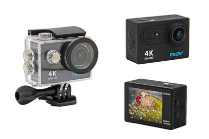 Camera video EKEN Ultra HD 4K super sport 170 grade,Subacvatica 30 m, Wi-Fi Hotspot,Kit accesorii sport, HDMI, 2-inch, NEGRU+ Telecomanda Cadou